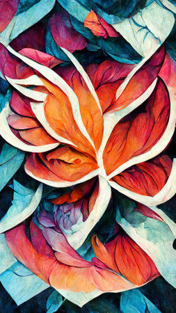 rose flower illustration concept designの写真素材