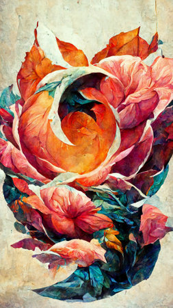 rose flower illustration concept designの写真素材