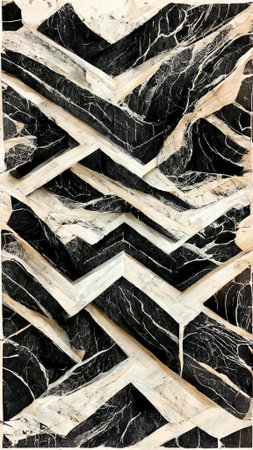 Black and white marble bricks wall background