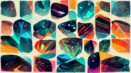 multilayer pattern of interlocking gems diamondsの写真素材