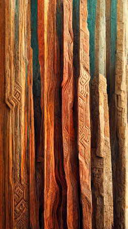 mayan style wood grain materialの写真素材