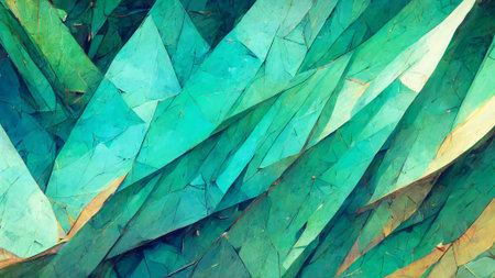 abstract background consisting of triangles. Gradient green colorの写真素材