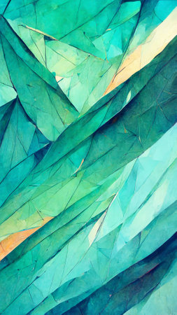 abstract background consisting of triangles. Gradient green colorの写真素材