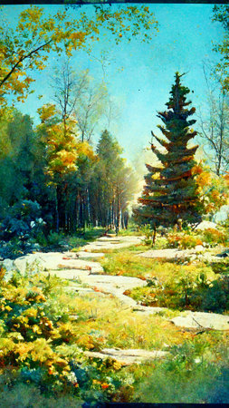 Competition of pine trees To sunlight necessary to sustainの写真素材
