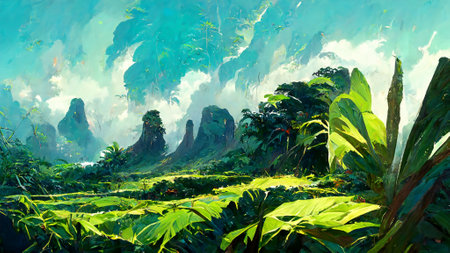 Tropical Rain forest Landscape Tropical forestの写真素材