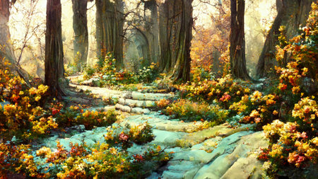 Medieval style and features forest