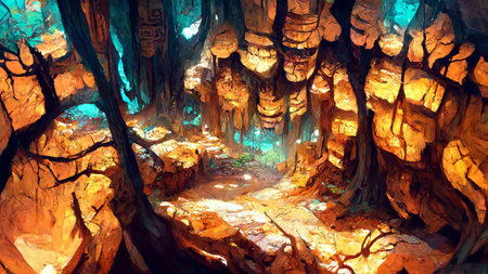 Mayan civilization forest land caveの写真素材