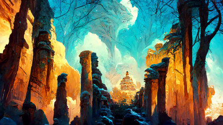 Mayan civilization Snow and ice forest land cave