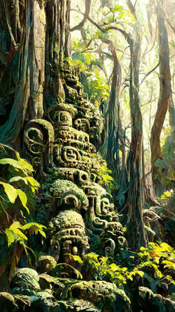 forest Mayan style ancient cultureの写真素材
