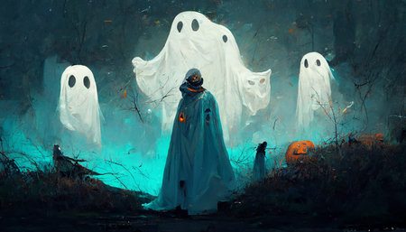 Halloween style ghost costume theme