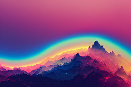Beautiful colorful abstract wallpaper 3D renderingの写真素材