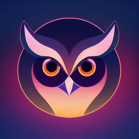 depicting owl abstract app iconの写真素材