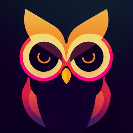 depicting owl abstract app iconの写真素材