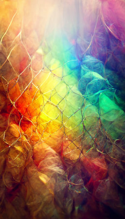 Abstract blurred gradient mesh background in bright rainbow 3D rendering