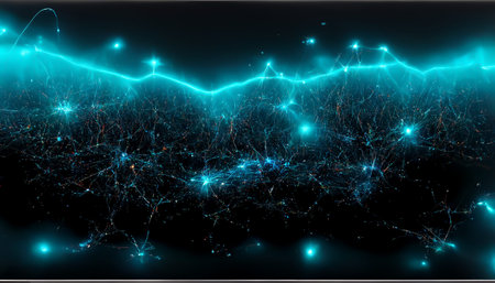 Digital technology NEUROGRID background. Network connection 3D rendering