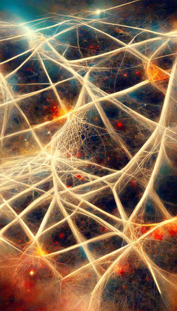 Digital technology perspective vanishingpoint NEUROGRID background 3D rendering