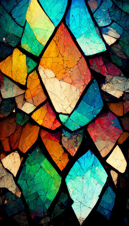 Giant Magic made of shattered stained glass 3D rendering