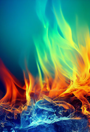 Beautiful fire wallpaper 3D renderingの写真素材
