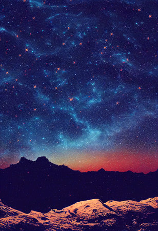Christmas Starry Sky Scene 3D illustration