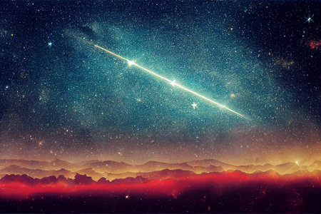 Christmas Starry Sky Scene 3D illustration