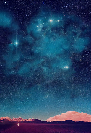 Christmas Starry Sky Scene 3D illustration