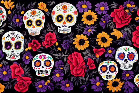 Day of the dead or dia de muertos banner 3D illustration