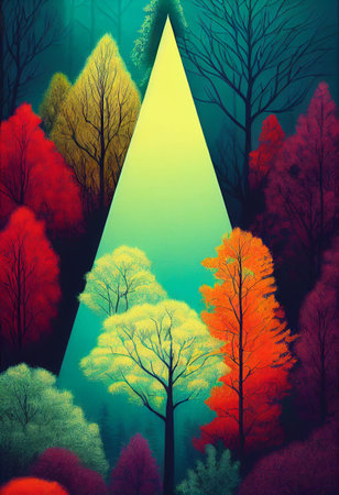 intricate trees fantasy forest line art beautiful