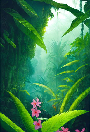 Wild and dark tropical forest