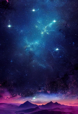 dazzling starry sky cosmic starry sky background materialの写真素材