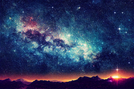 dazzling starry sky cosmic starry sky background materialの写真素材
