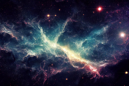dazzling starry sky cosmic starry sky background materialの写真素材