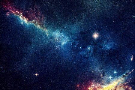 dazzling starry sky cosmic starry sky background materialの写真素材