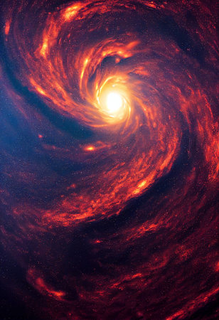 Rendering of the black hole of the galaxy in the starry skl