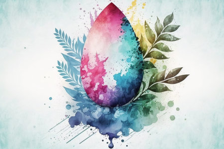 Easter watercolor abstract background for business designの写真素材
