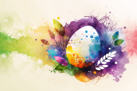 Easter watercolor abstract background for business designの写真素材
