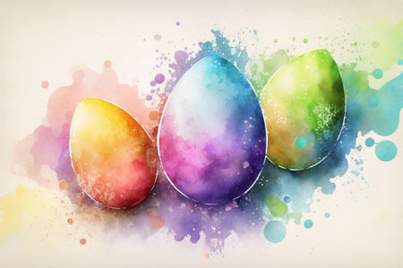 Easter watercolor abstract background for business designの写真素材