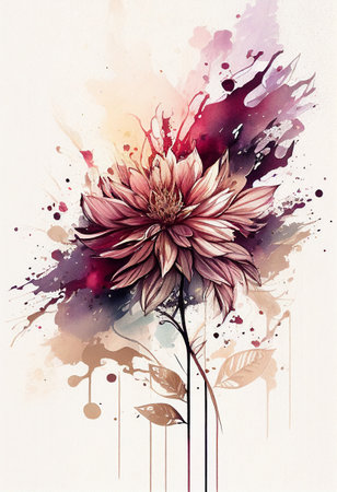 Flower watercolor art background. Wallpaper designの写真素材