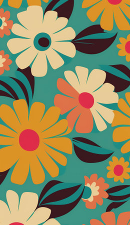2D flat flower pattern background