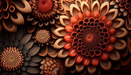 illustration art flower pattern backgroundの写真素材