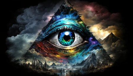 Eye of Providence galaxy clourfulの写真素材