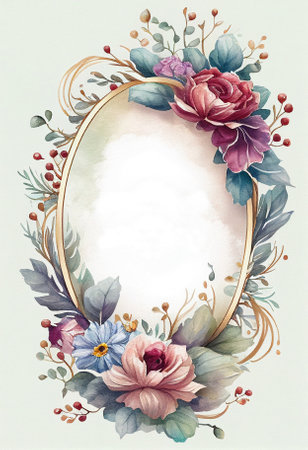 Watercolor Mothers Day decorative ornate frameの写真素材