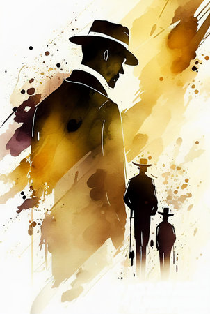 watercolor abstract painting father day abstract illustrationの写真素材
