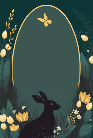 2d flat colorful Easter invitation card white backgroundの写真素材