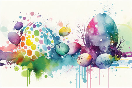 Easter watercolor abstract background for business designの写真素材