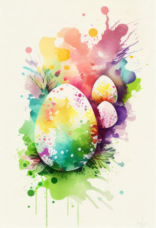 Easter watercolor abstract background for business designの写真素材