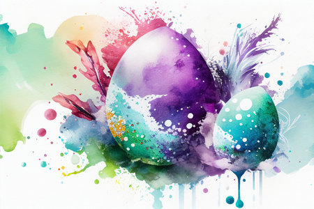 Easter watercolor abstract background for business designの写真素材