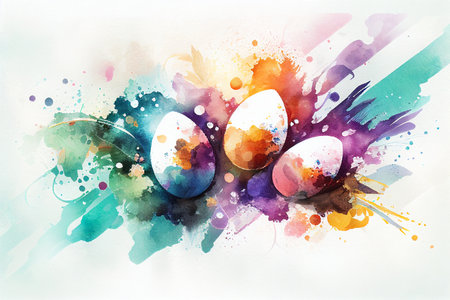 Easter watercolor abstract background for business designの写真素材