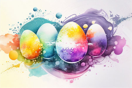 Easter watercolor abstract background for business designの写真素材