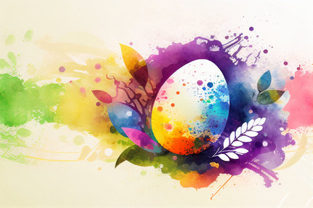 Easter watercolor abstract background for business designの写真素材