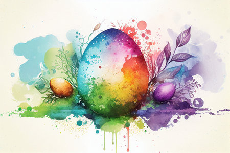 Easter watercolor abstract background for business designの写真素材